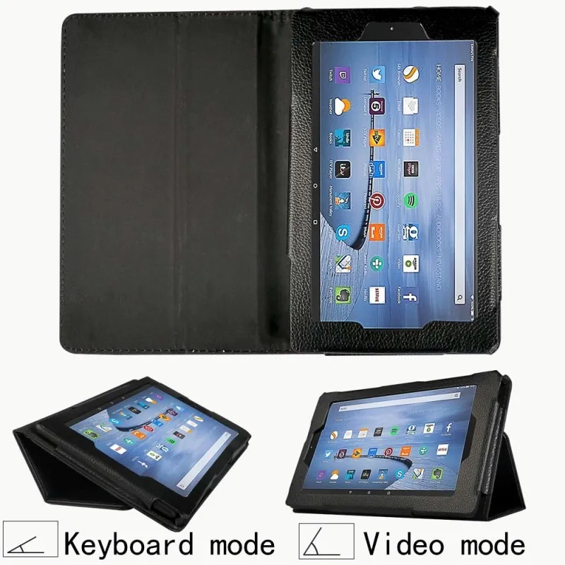 KK& LL для Amazon Fire HD 8(6-го/7-го/8-го поколения, выпуск) кожаный чехол-книжка с подставкой для планшета защитный чехол+ ручка