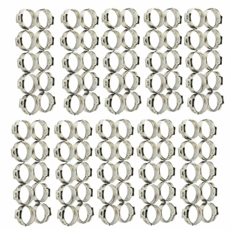 

100 PC 1/2 PEX Stainless Steel Clamp Cinch Rings Crimp Pinch Fitting Tools US