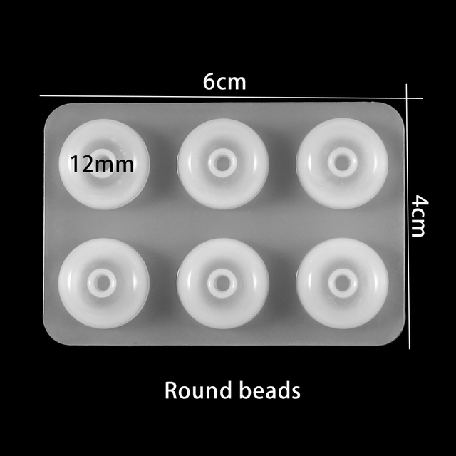 Flat Ball Beads Epoxy Resin Molds Big Hole Bead Silicone Mold Fit For Necklace Bracelet DIY Resin Jewelry Making Accessories
