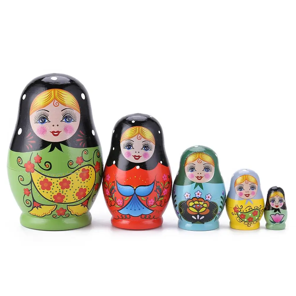 living dolls 1 Set Nesting Dolls Color Painted Russian Matryoshka Doll Handmade Crafts Russian Nesting Dolls Baby Toy Girl Doll wholesale my life dolls Dolls