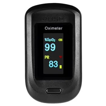 

Fingertip Pulse Oximeter Oximetry Heart Rate Monitor Blood Saturation Meter without Battery (Black)
