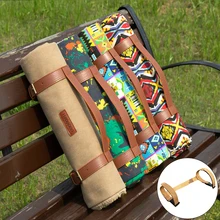 PU Leather Picnic Blanket Strap Camping Adjustable Binding Belt Accessory Durable Leather Binding Belt Motorcycle Bedroll Strap