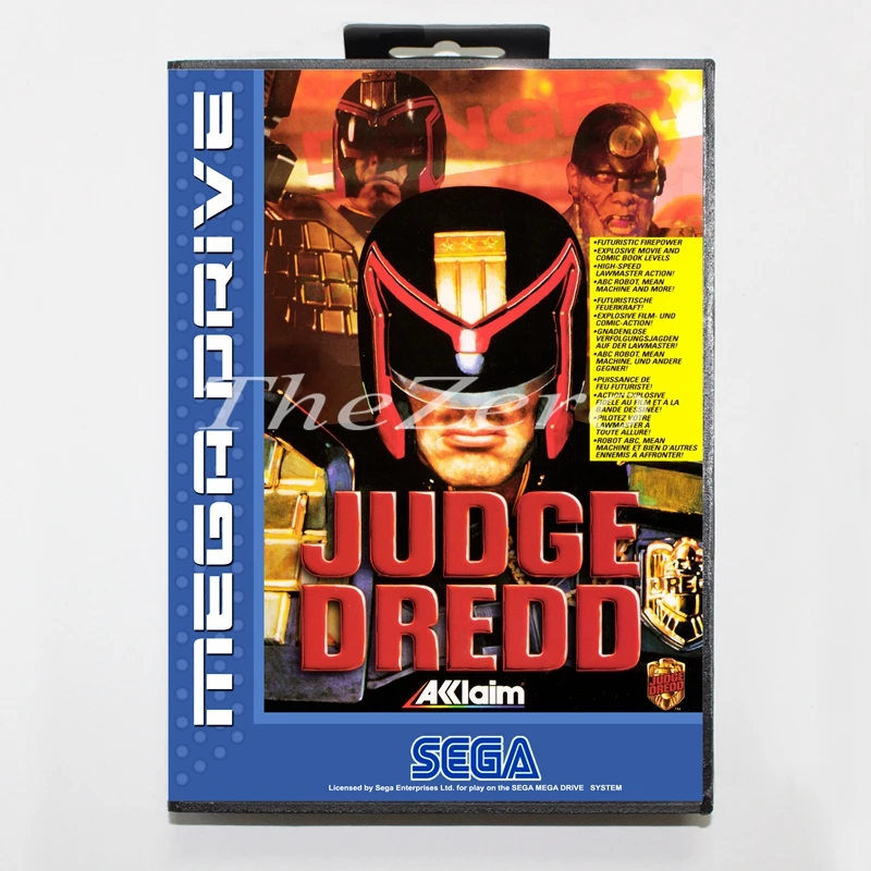 JudgeDredd с коробкой для 16 бит MD видеоигры карты для sega Mega Drive/Genesis