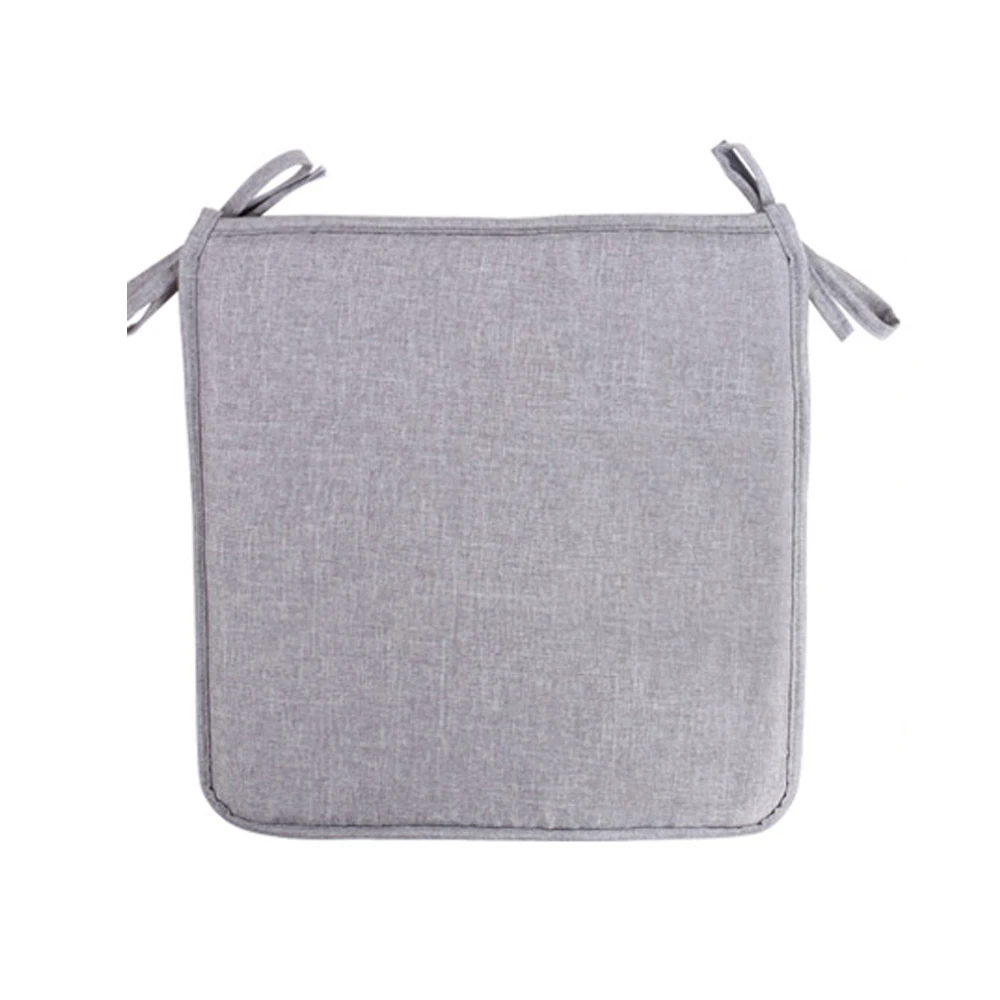 Grey with ribbon Новинка, 40x40 см, Нескользящая подушка для дивана, одноцветная квадратная подушка для сиденья, подушка для стула, мягкая подушка, новая подушка для стула - Цвет: Grey with ribbon