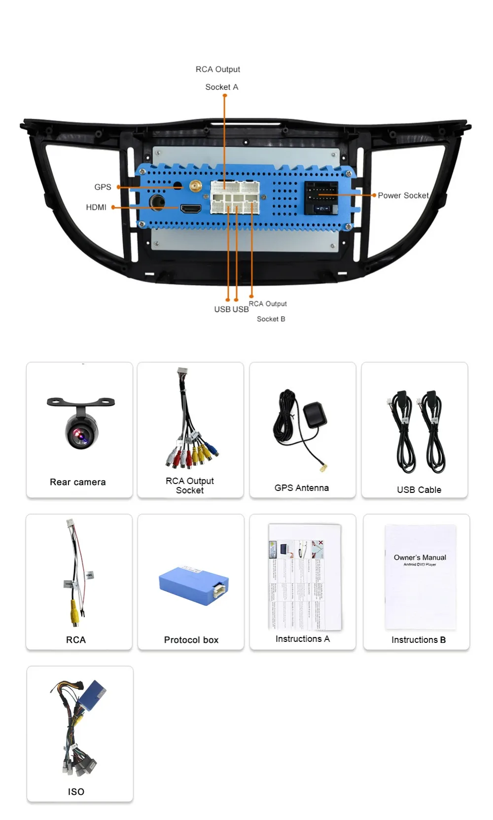 Discount Bosion For Honda CRV CR-V 4 RM RE 2011-2015 Car Radio Multimedia Video Player Navigation GPS Android 9.0 2din 2 din dvd SWC WIFI 22
