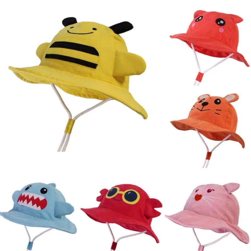 

Spring New Children Cap Fashion Cartoon Animal Print Baby Hat Cotton Summer Cap Visor Sun Hat Bonnet for Boy Girl Sunhat