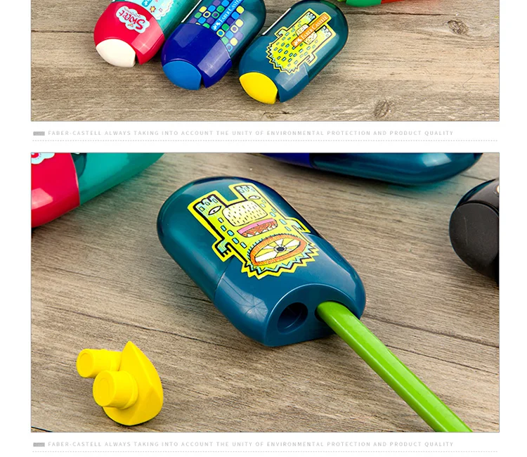 Faber Castell мультфильм точилка для карандашей Kawaii Творческий два отверстия точилка для карандашей школьные принадлежности милые канцелярские 1835