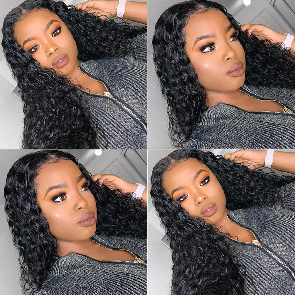 3 Deep Wave Bundles with closure Brazilian Double Drawn Virgin Hair Bundles Unprocessed Weave 100% Human Hair Extension