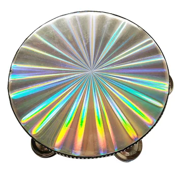 

Musical Tambourine Drum Round Percussion Jingles Portable for Children Performance 8 10 Inch ZJ55