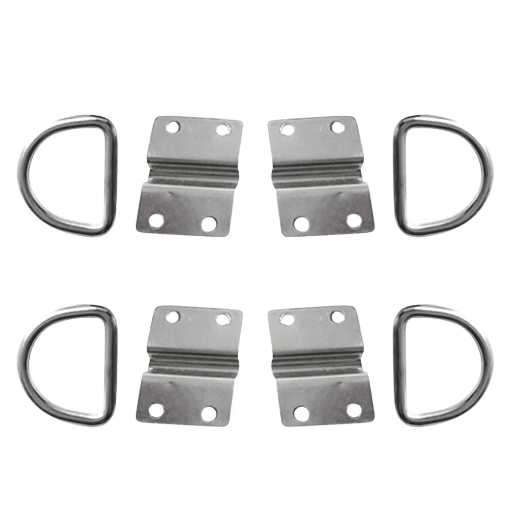 D Ring 1/4'' Tie Down Ring Load Anchor Trailer Anchor Forged Lashing Ring (4-Pack), 316 Stainless Steel, Silver