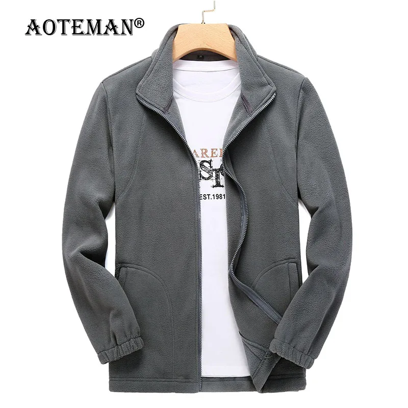 

Men Fleece Jackets Autumn Spring Coat Male Outwear Overalls Windbreaker Men Clothing Solid Fashion 2020 Jacket Casual Coat LM123