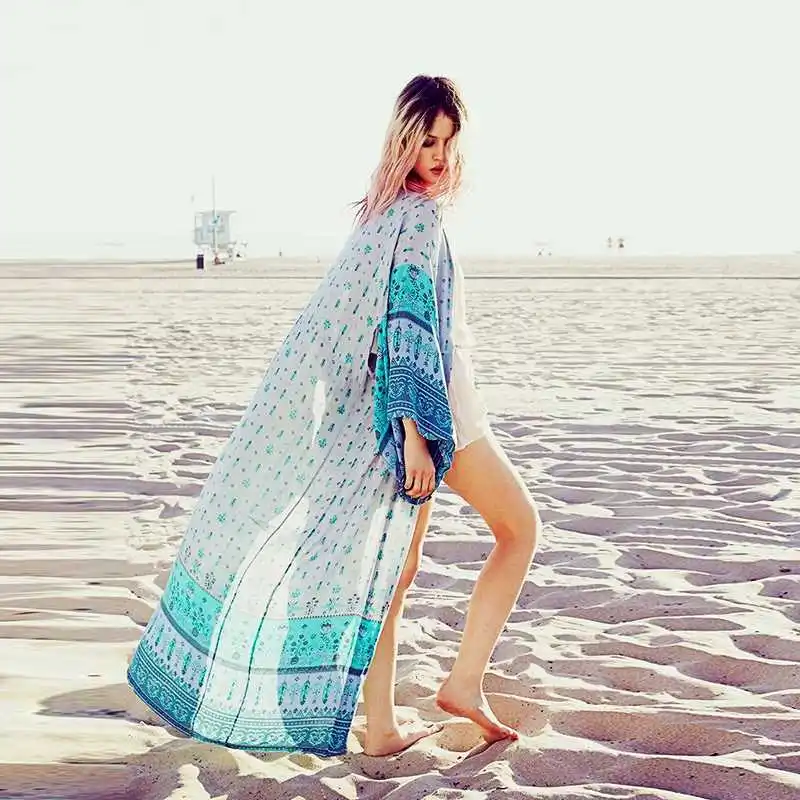 

New Chiffon Long Beach Cover Up 2019 New Robe De Plage Beach Pareo Sarong Beach Wear Women's Swimwear Swimsuit Cover Up Dress