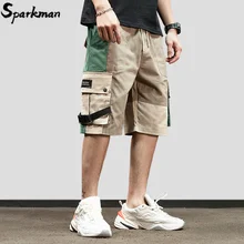 Мужские шорты-карго в стиле хип-хоп,, уличная одежда, цветные шорты для бега в стиле Харадзюку, летние спортивные шорты с карманами, хлопок