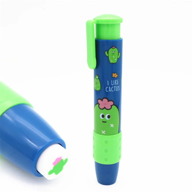 1PCS green eraser Милый студенческий ластик с фруктовым узором пресс резиновый ластик креативный школьный учебный канцелярский - Цвет: 1PCS green eraser