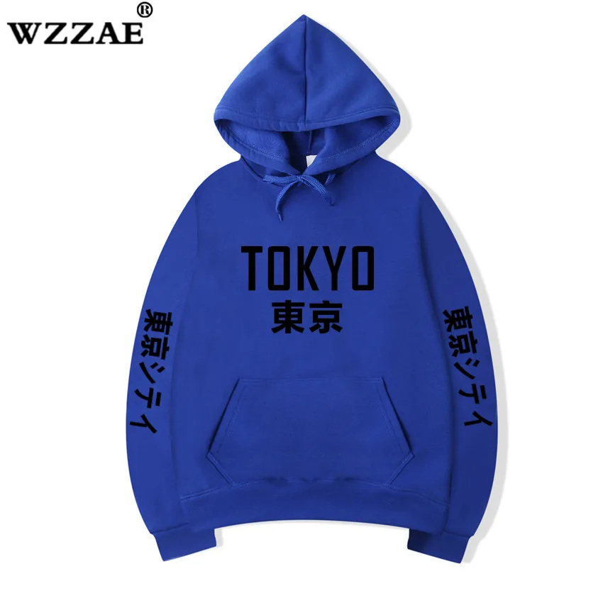 Новое поступление, толстовки в японском стиле Харадзюку, пуловер с рисунком города, толстовка в стиле хип-хоп, уличная одежда для мужчин/женщин, черные толстовки S-3XL - Цвет: Blue 2