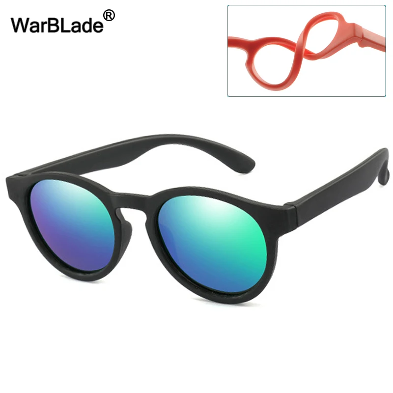 Kids Round Polarized Sunglasses - Silicone Flexible Safety UV400 Fashion Shades
