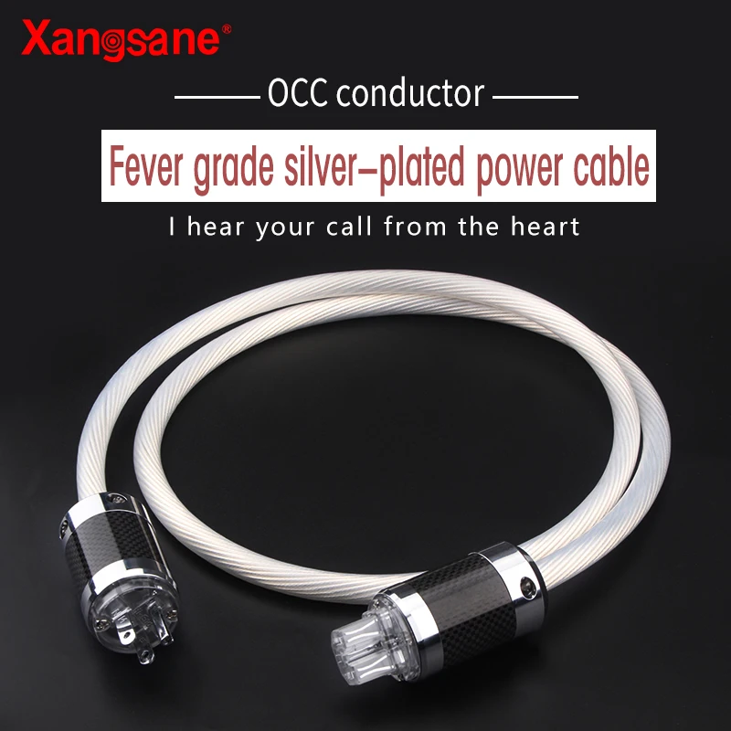 Xangsane 5N OCC посеребренный Hi Fi аудио кабель питания усилитель звука Обновленная