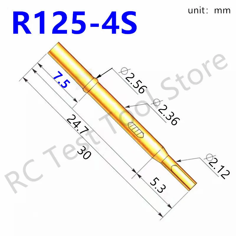 100 pcs New Test Pin R125-4S Needle Sleeve Probe Length 30mm Seat Spring Detection / Metal | Обустройство дома