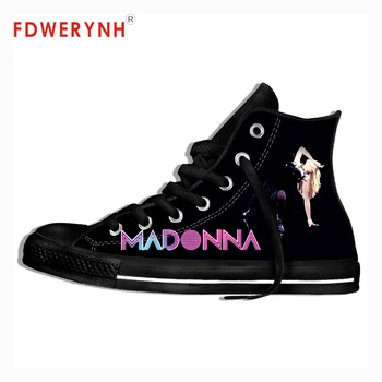 

Mens Casual Shoes Black Madonna Band Metal Music Fashion Cool Street Breathable Brand Classic Canvas Shoes