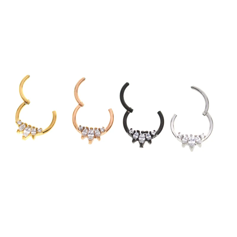 1Pc Top Quality Nose Hoop Rings 16G 100% Surgical Steel Nose Ring Body Piercing Hanger Clip On Fashion Jewelry - Image 6