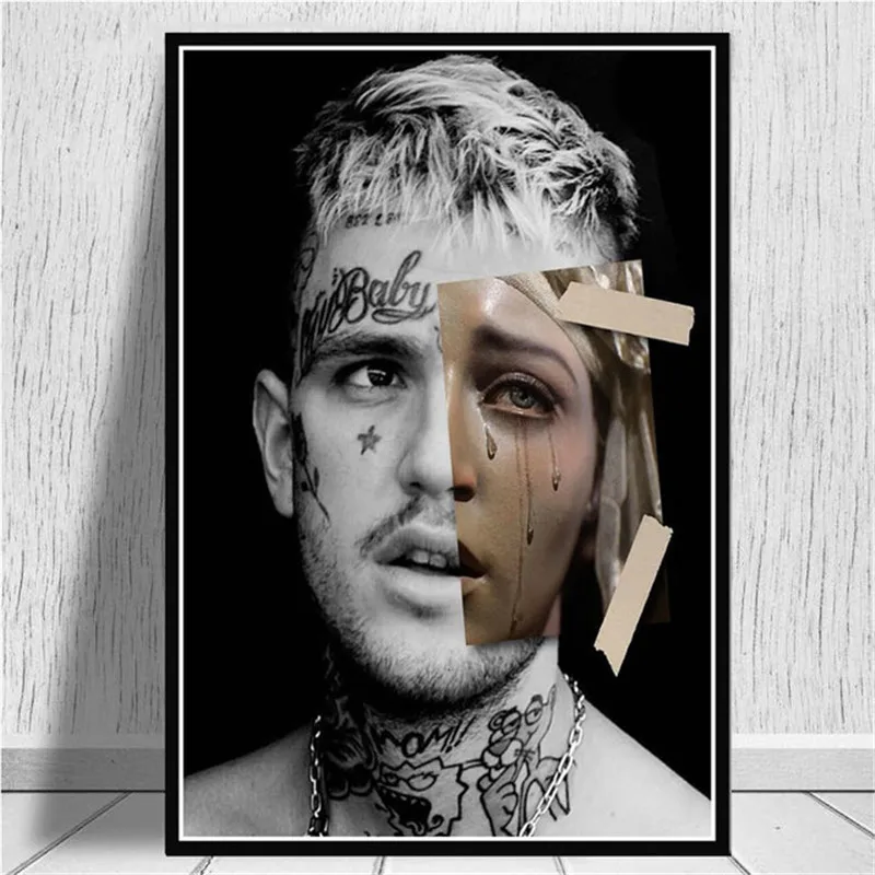 Плакат Лидер продаж Lil Peep R.I.P Рэпер Хип-хоп новый музыкальный певец звезда