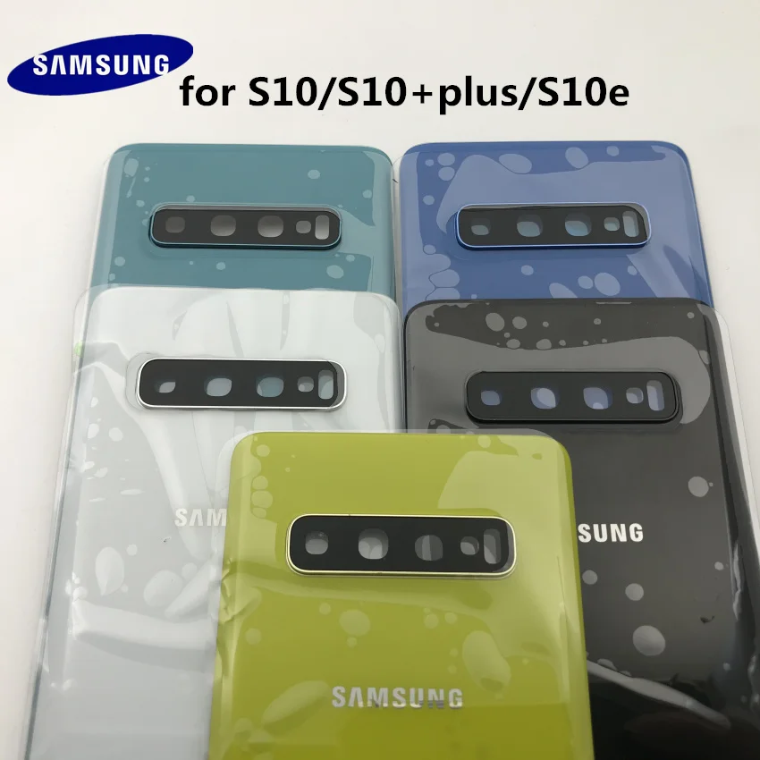 samsung Galaxy S10+ plus G970 G975 S10e G973 Задняя стеклянная крышка батарейного отсека, задняя крышка корпуса, запасной чехол+ клейкая наклейка