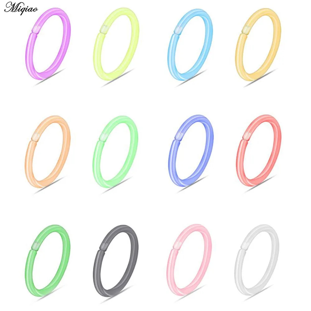 

Miqiao 1pc Acrylic 16g Nose Ring Septum Helix Nostril Piercing Body Jewelry for woman