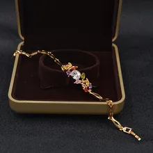 Не выцветает, элегантный ювелирный Хрустальный Браслет для женщин, браслеты для женщин, циркониевая цепочка, Золотой Рождественский подарок,, 1pz