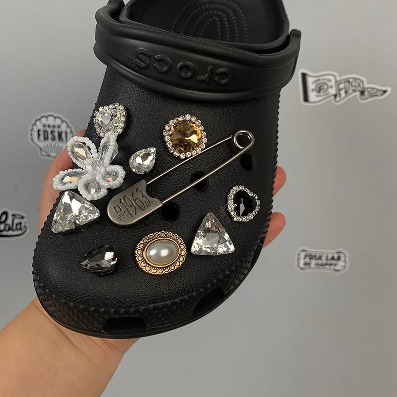 Retro Rhinestone Croc Charms Designer DIY Metal Pearl Shoe Decoration Clogs  Kids Women Girls Boys Gifts Charm for CROC JIBS - AliExpress