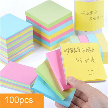 

100 Pages Memo Pad Memo Sticker Paper Office Stationery Small Plan Pocket 5Colors Notepad Sticky Notes Creative Self-Stick Notes