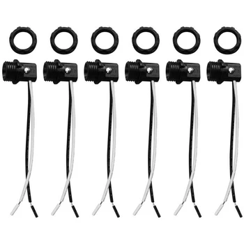 

E12 6pcs Home Tool Bulb Adapter Fireproof Accessories Candelabra Base Wire Leads Lamp Holder Security Convenient Connector