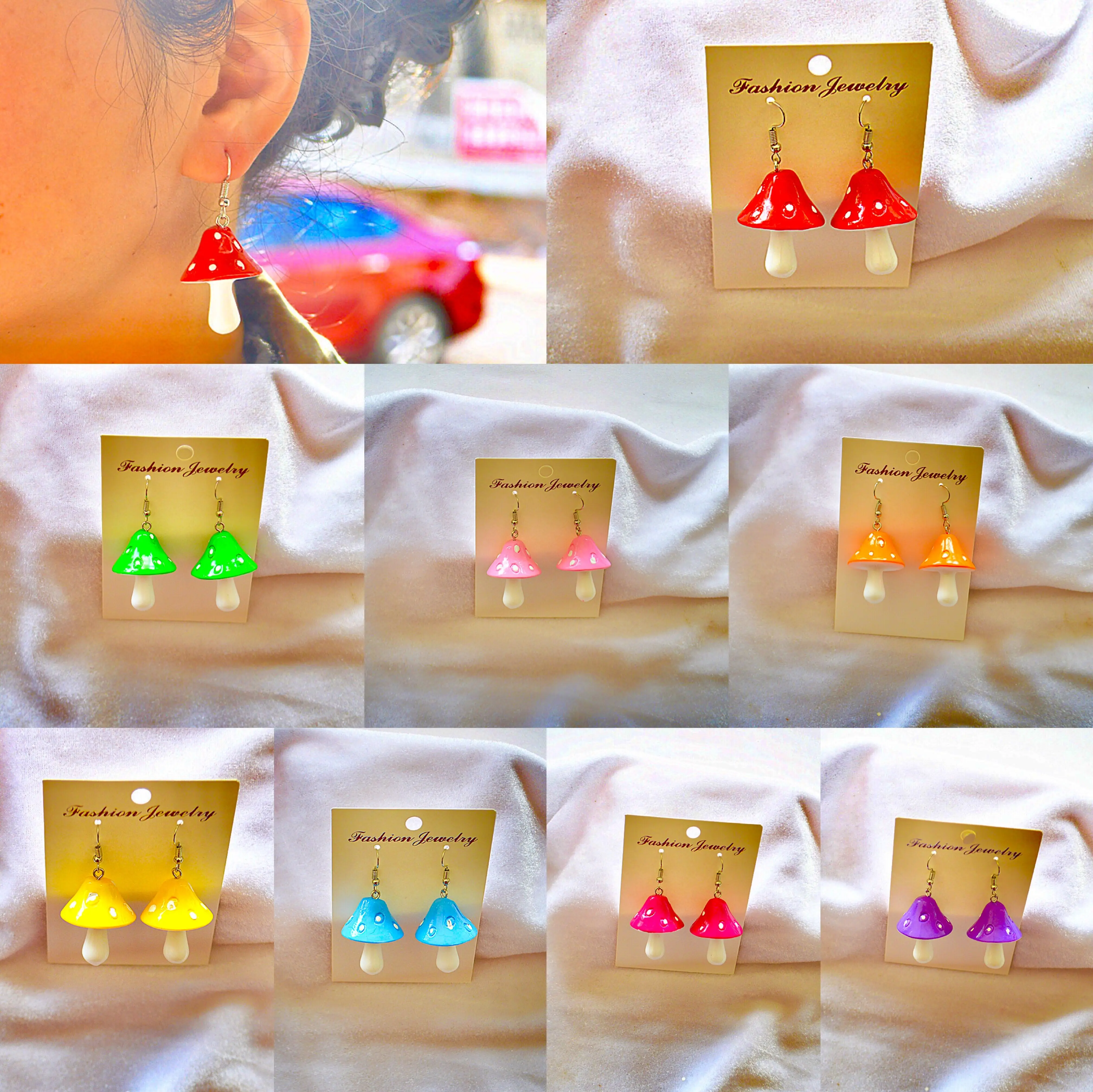 Творческий Простой студийный фон с имитацией различных цветов серьги в форме