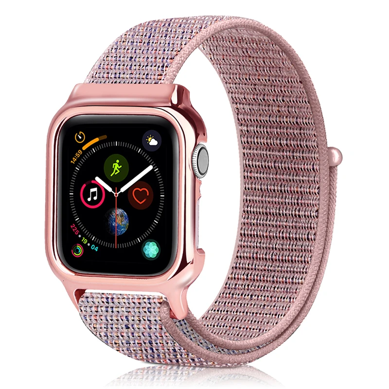 Спортивный чехол на липучке для Apple Watch band 44 мм 40 мм петля iwatch series 5 4 3 2 1 42 мм 38 мм браслет наручные Аксессуары для часов