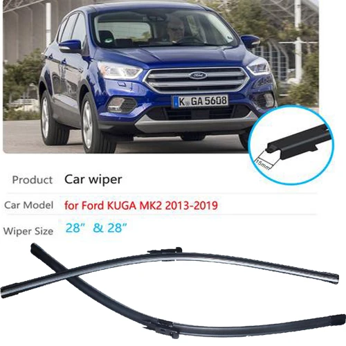 For Ford Escape MK3 Kuga MK2 C520 2013-2019 28+28+11 Front Rear Wiper  Blades Windshield Windscreen Window Cutter Accessories - AliExpress