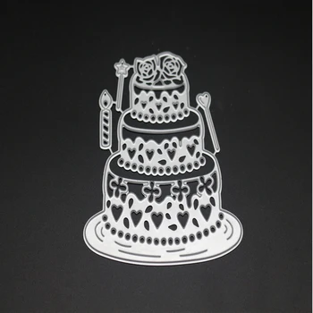 

Birthday Cake Cutting Dies Cut Die Candle Frame Metal Mold Card Scrapbook Embossing Paper Craft Knife Mould Blade Punch Stencils