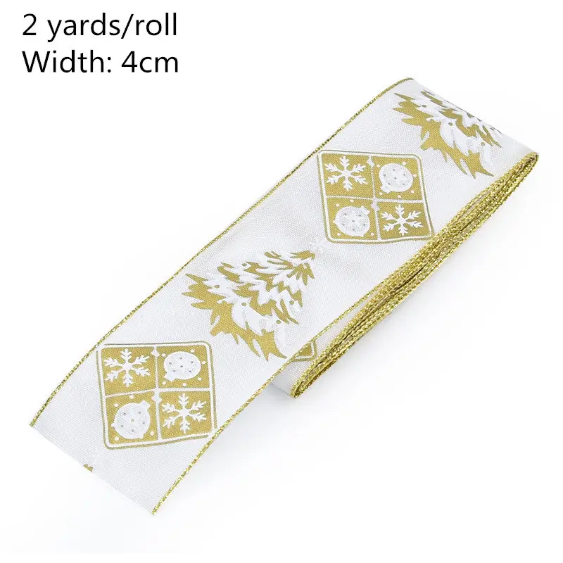 2Yards CF466T04 Многоразмерная Рождественская упаковка лента из органзы атласная лента для ручной работы Скрапбукинг Лук Ремесло Упаковка для рождественских подарков рождественские вечерние поставки - Цвет: 2Yards CF466T04