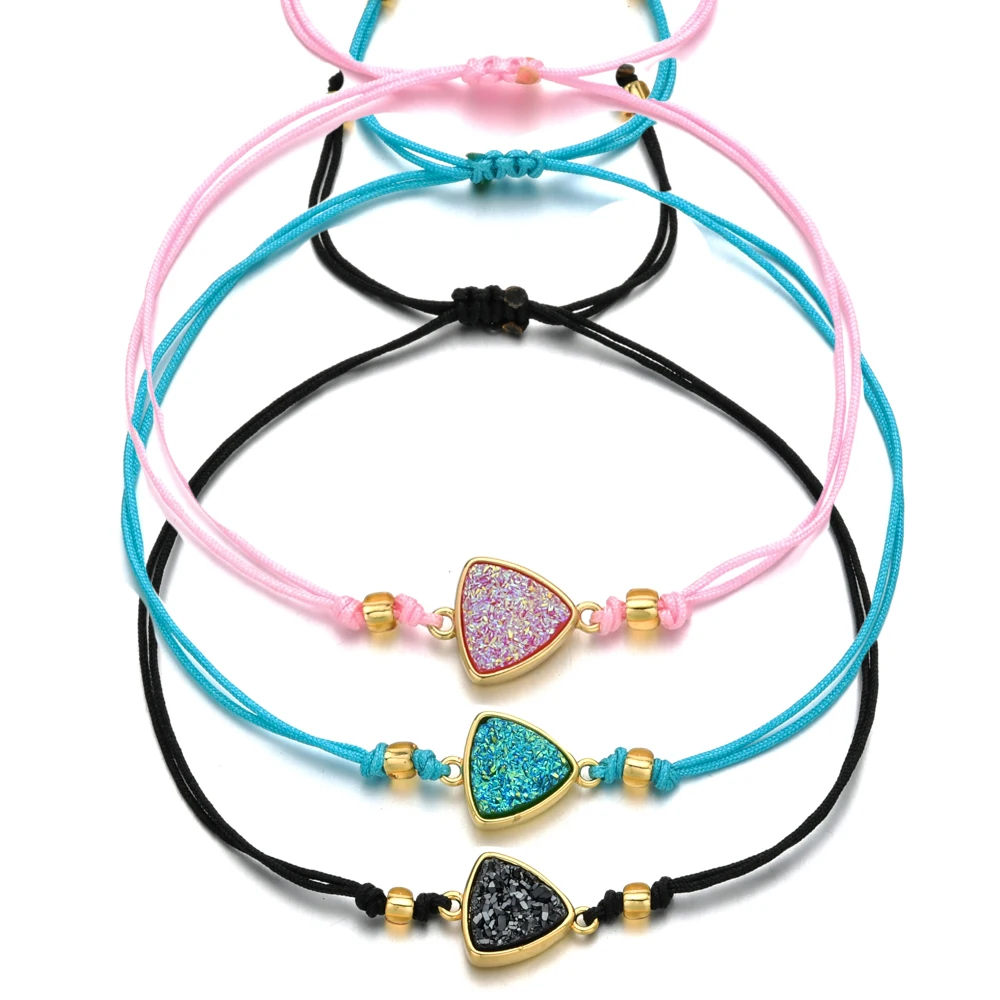 

Multicolor Large Quartz Natural Stone Charm Bracelets & Bangles Beaded Stretch Rope Bracelet Femme for Women Female Jewelry