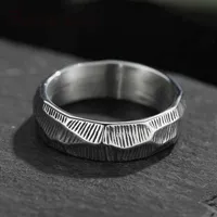 Charm 2021 Gothic Style Stainless Steel Geometry Aneis Men Wedding & Couple Rings Womens Band Jewelry Gift Anel 1