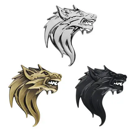 

Car Decoration Sticker Modified Individual Car Logo Wolf Head Standard Beast Bumper Stickers Metal Wolf Standard Metal Tail Stic
