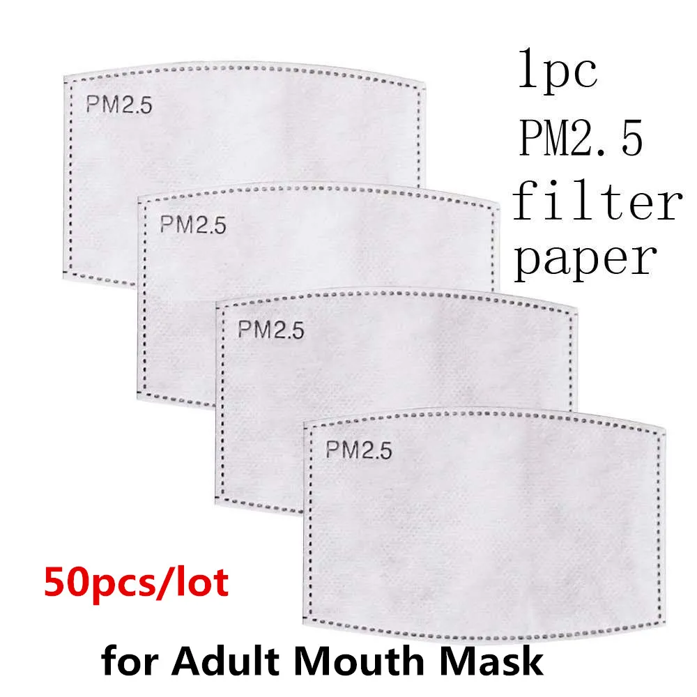 

50pcs/Lot PM2.5 Filter Paper Anti Haze Mouth Mask Anti Dust Mask Activated Carbon Filter Paper Health Care