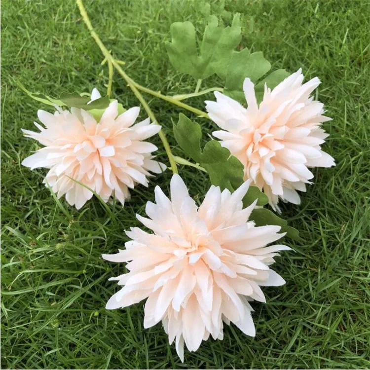 20pcs Fake Single Stem Dahlia(3 heads/piece) 23.62" Length Simulation Epiphyllum for Wedding Home Decorative Artificial Flowers