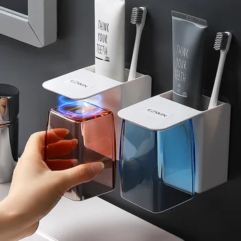 

1 Set Magnetic Toothbrush Holder Wall Shaver Shelf Cup Storage Racks Bathroom Toothpaste Organizer