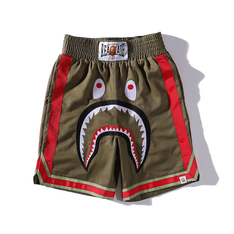 

19ss European And American Streets Spring And Summer New Style Sharks Green Qualified Workwear Boxing Shorts Casual Pants