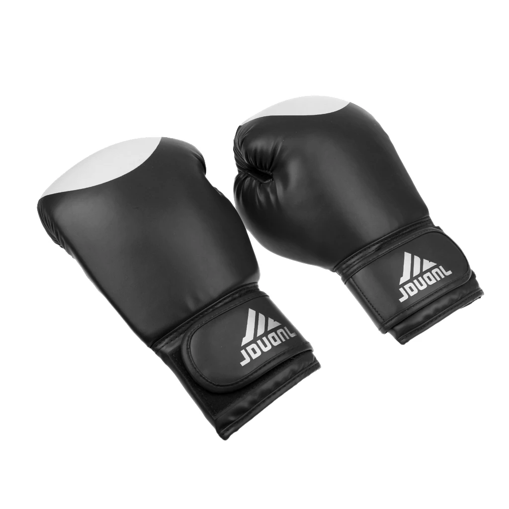 1 Pair PU Leather Boxing Gloves MMA Muay Thai Punching Bag Training
