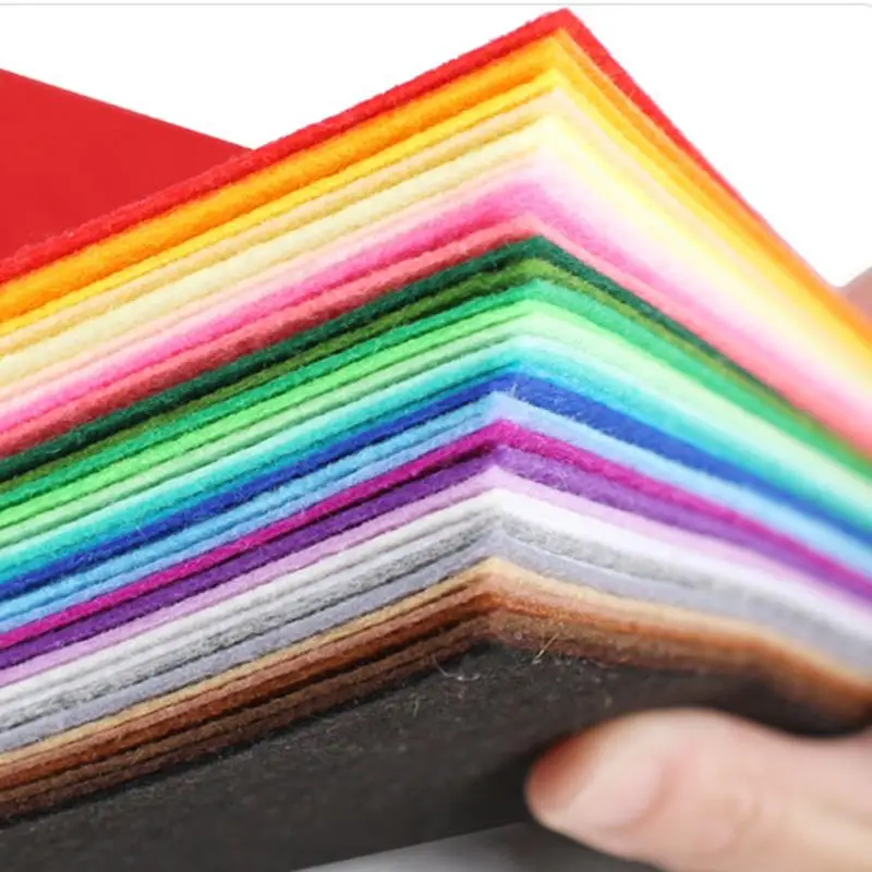10/40Pcs Nonwoven Needlework Felt Fabric 10cm Patchwork Cloth Bundle for Kids Scrapbooking Doll Sewing Crafts DIY Quilting Sheet felt fabric sheet
