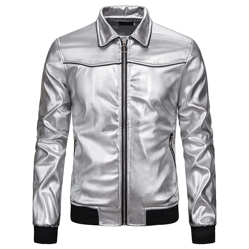 Black Friday Men Leather Jackets Jackets and Coats New Bright Color for Men Lapel Full Casual Men Jacket Leather