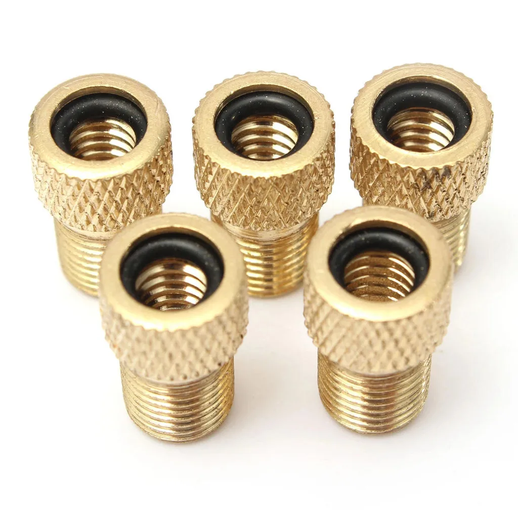 4PCSBicyclePumpTireValveAdapterConvertTirePrestaToSchraderCopperBikeAirValve