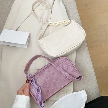 

Popular Simple Female Daily Bag Casual PU Leather Sling Handbag Purse Women Elegant Chain Shoulder Crossbody Bag