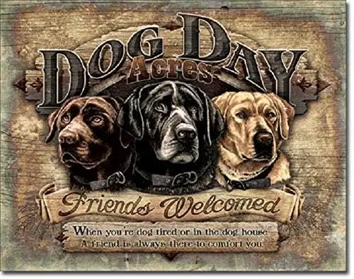 

Dog Day Acres Retro Metal Sign Retro Tin Sign Bar Farm Cafe Wall Decoration Plaque 8x12 Inches