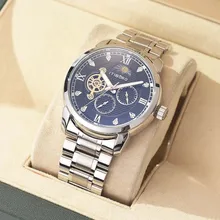 ITIBORO Reloj de pulsera automático para hombre, con correa mecánica, Tourbillon, resistente al agua, 50M, perspectiva